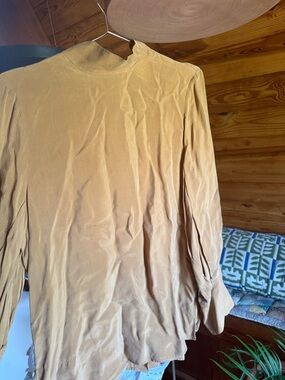 COS Mustard/Camel Mock Neck Long Sleeve Top Size 6 (S/M)